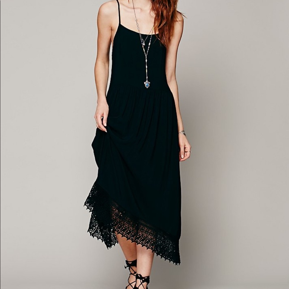 Free People Easy Breezy Crochet Slip Dress